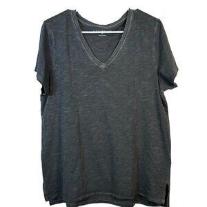 Lucky Brand Vintage Gray V-Neck Short Sleeves Size MED EUC #6450